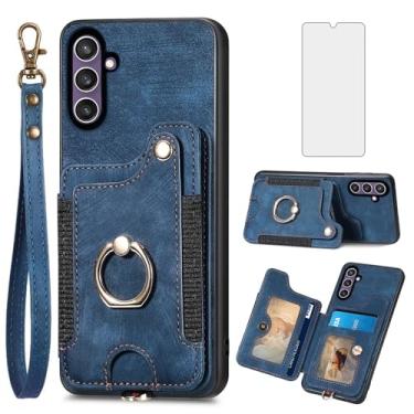 Imagem de Asuwish Capa de telefone para Samsung Galaxy A17/A26 capa carteira com protetor de tela temperado e alça de pulso RFID suporte de cartão de crédito anel suporte celular A 17 17A 26 26A 4G SM-A166U