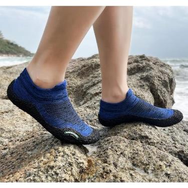 Imagem de Sapatos aquáticos de secagem rápida, meias aquáticas, unissex, para corrida e natação, Azul, 38 BR