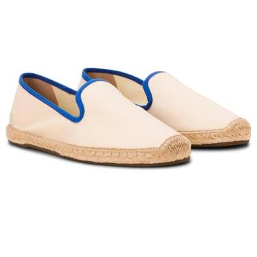 Imagem de Soludos Mocassim feminino de alpargata, Marfim/azul, 9-9.5