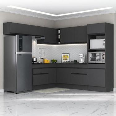 Imagem de Armário De Cozinha Completa De Canto Preto - MULTIMOVEIS