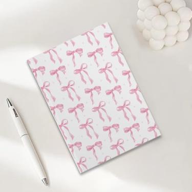 Imagem de Cadernos Coquette com laço rosa para trabalho, caderno de composição A5, caderno pautado para faculdade, agenda de viagem forrada para escrever anotações, presentes para mulheres 10