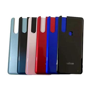 Imagem de SHOWGOOD Capa para bateria traseira Vivo V15 de 6,5 polegadas para reparo da porta traseira do telefone adesivo logotipo da capa traseira (azul)