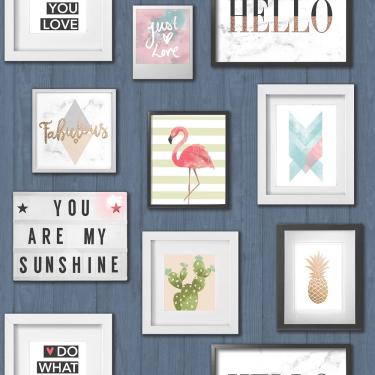 Imagem de Papel de Parede Exposure EP2202 Molduras sobre Painel de Pinho - Rolo: 10m x 0,53m