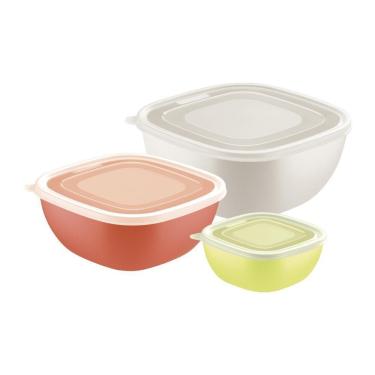 Imagem de Jogo De Potes Tramontina Mixcolor Em Polipropileno Colorido Com Tampa Transparente 03 Peças