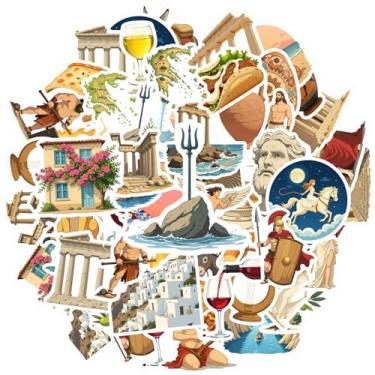 Imagem de 50 peças, mitologia grega, história, arquitetura, alimentos, animais, adesivos, brinquedo, material escolar, arquitectura, artigos de papelaria, adesivos para guitarra, laptop, capacete, skate, laptop