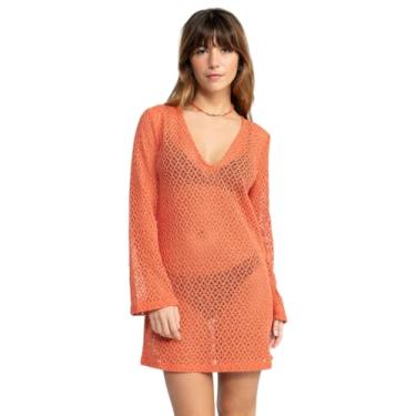 Imagem de Roxy Vestido casual feminino – Saída de praia e saída de praia para praia, piscina, resort, Brandy de damasco, G