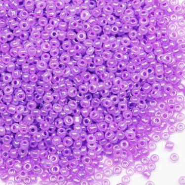 Imagem de Grânulos de sementes roxas de 3 mm a granel para fabricação de joias 200 gramas, cerca de 6500 peças, artesanato de vidro 8/0 para fazer brincos, pulseiras, pingentes, joias de cintura, contas de