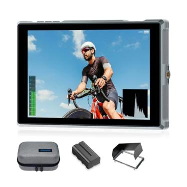 Imagem de FEELWORLD FW759 Pro Monitor de campo para câmara DSLR com ecrã táctil HD de 7 polegadas e 400 nits, resolução 1280 x 800, bateria F550, entrada AV HDMI 4K e monitorização de forma de onda