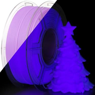 Imagem de iSANMATE Filamento de impressora 3D roxo brilhante, filamento que brilha no escuro, filamento PLA 1,75 mm, ideal para decorações de Halloween, Natal e outono de abóbora, 1 kg/carretel