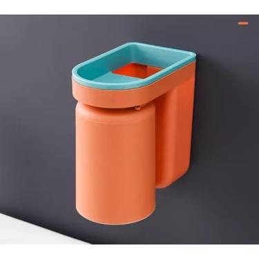 Imagem de Estojo de escova de dentes portátil e minimalista - elegante e compacto para casa e viagem (laranja)