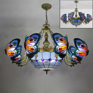 Imagem de Lustre Borboleta de Luxo Contemporâneo com LED, Criatividade Americana, Ideal para Sala de Estar, Restaurante, Quarto, Villa, Hotel, Café, Bar, KTV ou Clube. Luminária Pendente de Vidro Colo