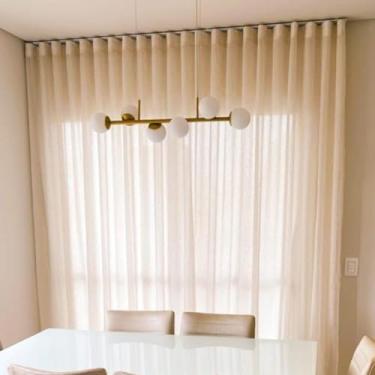 Imagem de Cortina Wave Gaze de Linho com Forro Leve de Microfibra 6,00m X Alt. Sob Medida Para Trilho Suíço (Natural, 2,50m)