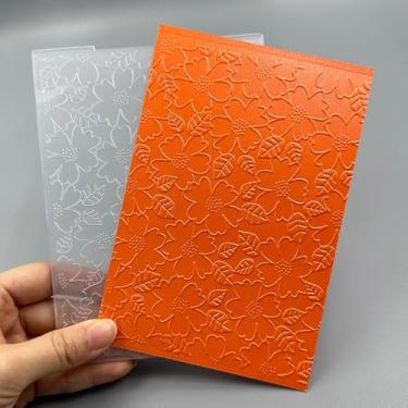 Imagem de Modelo de pasta em relevo de plástico 3D folha de flor pequena 3 texturas tamanho A6 para fazer cartões, faça você mesmo, scrapbooking, papel, artesanato, artesanato, scrapbook, artes, decoração