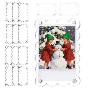 Imagem de NEUREGY Pacote com 15 molduras magnéticas de acrílico para geladeira de 6 x 9 cm recortadas, moldura polarizada dupla face, moldura magnética de geladeira para Fujifilm Instax Mini