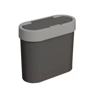 Imagem de Lixeira Flat Cinza E Branca 2,8 Litros - Coza