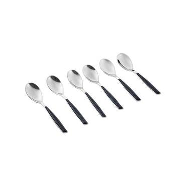 Imagem de Colher Café 15cm Inox 6 peças Azul Marinho Glamour Bugatti