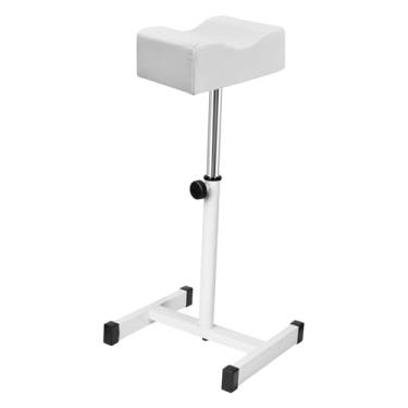Imagem de Kokiya Apoio para os pés para pedicure e manicure, banquinho de beleza para os pés, suporte para as pernas, antiderrapante, com altura ajustável, Branco