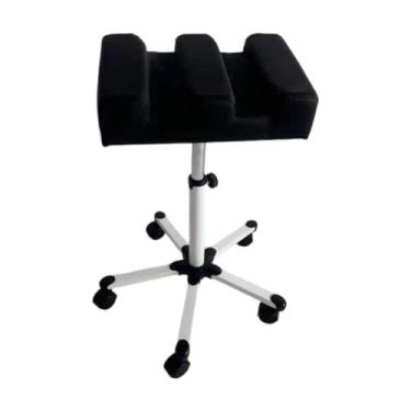 Imagem de Zialofi Apoio para os pés de pedicure, banqueta para manicure, suporte para beleza e unhas, com rodízios ajustáveis ​​para salão de beleza, Preto
