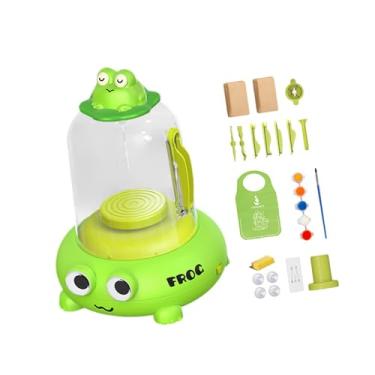 Imagem de CarpNettore Torno de cerâmica elétrico infantil, brinquedo educativo criativo, portátil, kit completo profissional para adultos a partir de 6 anos, presente para, Verde