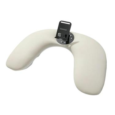 Imagem de harayaa Apoio de braço em formato de U, apoio de mão para manicure com suporte para celular, almofada de mão confortável, removível e portátil para mesa de, Damasco