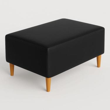 Imagem de Puff Bela Manu Decor Madri Pés Palito Couríssimo Preto