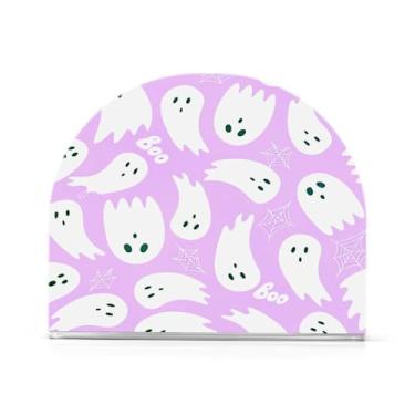Imagem de JUZIHAI Suporte de guardanapo de Halloween Boo para mesa dispensador de guardanapo de acrílico para mesa suporte de lenços independente para cozinha sala de jantar bar festa decoração de casa