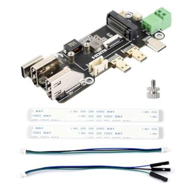 Imagem de Waveshare Adaptador multifuncional PCIe para M.2, para unidade de estado sólido NVMe Protocol M.2, compatível com Raspberry Pi 5, dois métodos de fonte de alimentação, suporta duas saídas 4K, leitura