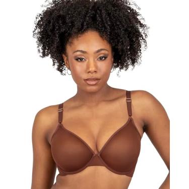 Imagem de Smart & Sexy Sutiã feminino de malha transparente com aro, disponível em pacotes individuais e 2!, Chocolate, 38C