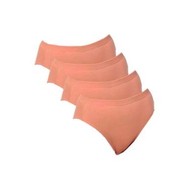 Imagem de Kit com 4 Calcinhas Alta Lithos Demillus 26014/56014, Bege, P