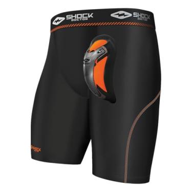 Imagem de Shock Doctor Shorts de compressão masculino masculino com bojo ultra