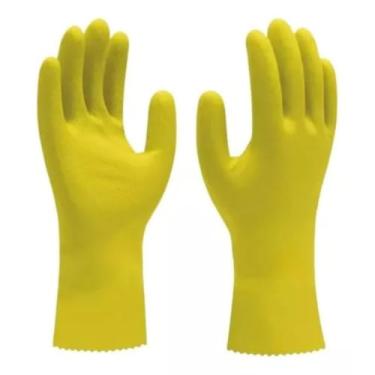 Imagem de Embalagem com 10 pares de luvas de nitrilo, resistentes a produtos químicos, para limpeza pesada, resistentes à abrasão, ambidestras, hipoalergênicas, material de borracha (AZUL M)