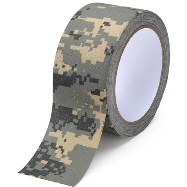 Imagem de Treaful Fita adesiva camuflada, 1 rolo de 5 cm x 10,9 m com forte adesivo camuflado, tiras silenciosas, fita camuflada, bandagem elástica para esportes ao ar livre, caça, acampamento, equipamento