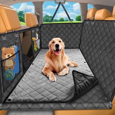 Imagem de URPOWER Extensor de assento traseiro para cães com cobertor antiderrapante - capa de assento de carro para cachorro com fundo rígido e tapete de cama removível, rede impermeável para cães, para carros
