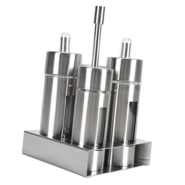 Imagem de GLOGLOW Agitador de Alimentos Shaker 304 de Aço Inoxidável Com Janela Transparente, Conjunto de Pimenta e Saleiro para Cozinha Doméstica, Restaurante, Churrasco, Armazenamento de Cozinha (4 cabeça)