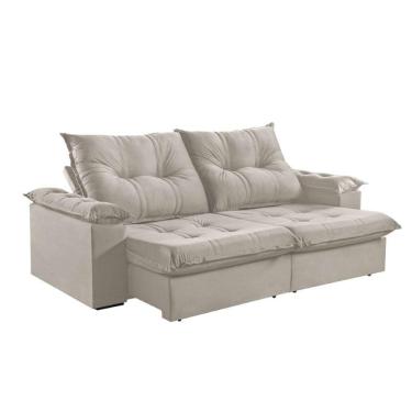 Imagem de Sofá 2 Lugares Retrátil 210cm Pillow Top Reclinável M-191 Creme