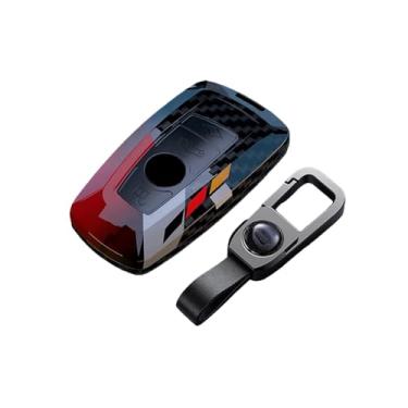 Imagem de Compatível com BMW 1 3 5 7 Série X1 X3 X4 X5 X6 F10 F20 F30 F34 F25 F31 M3 M4 E34 ABS Remoto Chave Do Carro Caso Capa Titular Chaveiro(Carbon Red set)