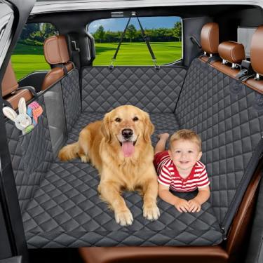 Imagem de JSTHT Capa de assento de carro de cachorro para banco traseiro protetor de assento de carro rígido com janela de tela extensor de assento traseiro para cães comporta 190 kg à prova de arranhões rede