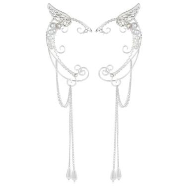 Imagem de Brincos de orelha de elfo, OwMell feito à mão, prata, pontiagudo, fada, elfa, cosplay, fantasia, fantasia, casamento, brincos para orelhas não perfuradas, Liga de aço, Sem pedra preciosa