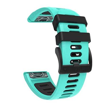 Imagem de EZZON Pulseira de substituição de silicone de ajuste rápido e fácil para Garmin Fenix 7 7X 6 6X Forerunner 935 945, Approach S60 S62, Descent Mk1 Mk2 Mk2i Watch 26 22mm Pulseira (Cor: