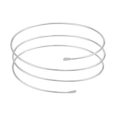 Imagem de Progresssail Pulseira feminina de braço ajustável de extremidade aberta em ouro ou prata design espiral estilo boho joia de braço empilhável para festival, festa de casamento, One Size, Metal, Sem