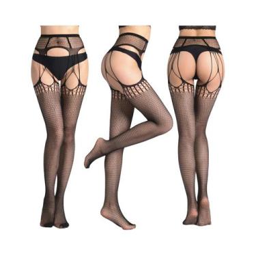 Imagem de Meias de Liga Sexy Fishnet para o Verão - Meia-Calça Alta Simplejwel, 