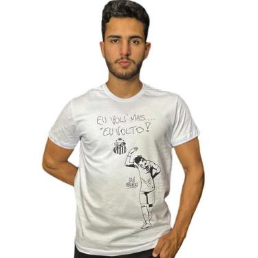 Imagem de Camisa Santos Neymar Eu Vou Mas Eu Volto - Masculino - SPR, M, Branco