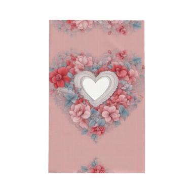 Imagem de XLLingL Toalhas de cozinha de waffle com estampa de coração romântico, panos de prato de microfibra, para decoração e limpeza de cozinha - 1 peça