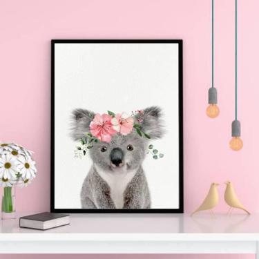 Imagem de Quadro Decorativo Coalinha Coroa De Flores Moldura Preta