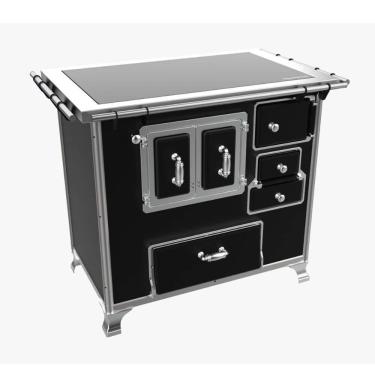 Imagem de Fogão A Lenha Venâncio Vitrocerâmico N° 02 Gabinete E Porta Dupla Esquerdo Preto S- Tampa Fl2gv