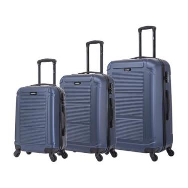 Imagem de Kit Mala Viagem 3Pçs P/M/G 15 23 e 30Kg, Azul