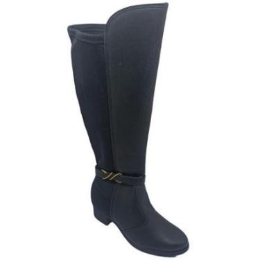 Imagem de Bota Moleca Feminina Napa/Lycra com Detalhe em Dourado Cor:;Tamanho:34;Gênero:Feminino-...