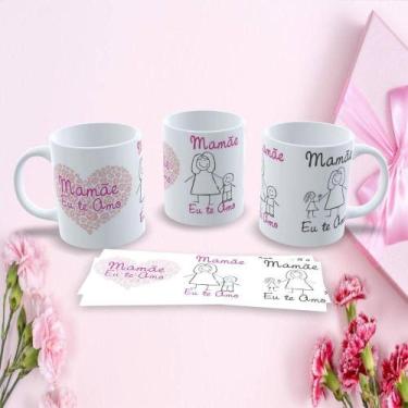 Imagem de Caneca de Porcelana Mães Estampa 131 325ML Decorada Dia das Mães Branc