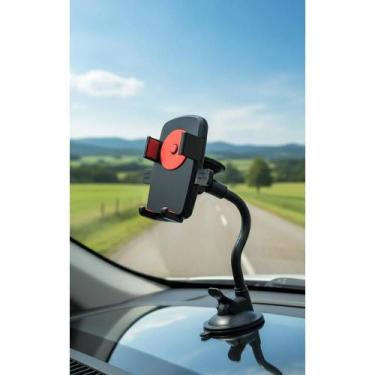 Imagem de Suporte Celular Carro Ventosa GPS Flexível Universal 360º - Congratula