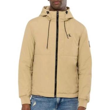 Imagem de Jaqueta Calvin Klein Jeans Masculina Reciclada Chest Logo Cáqui Claro-Masculino